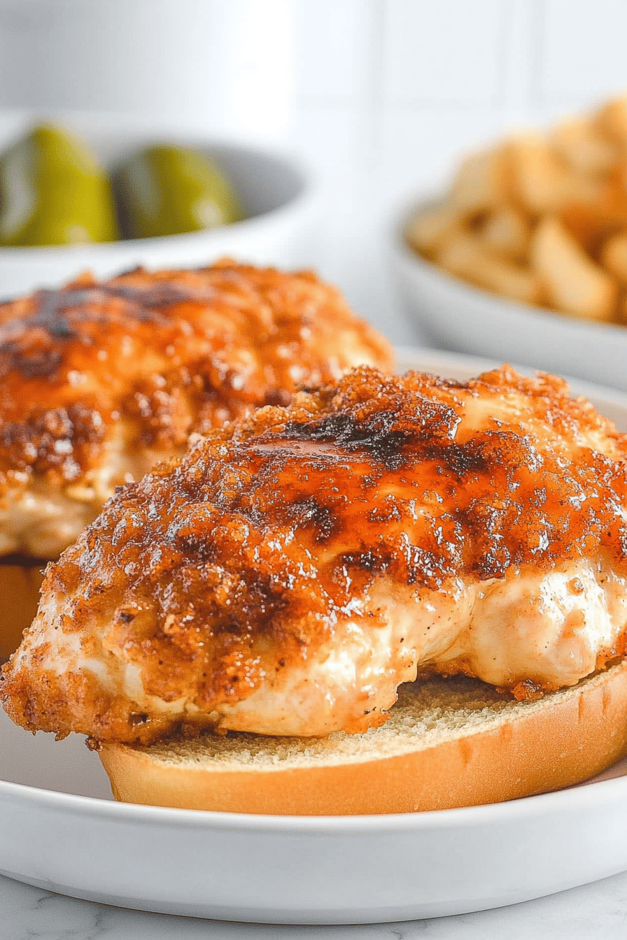 Air Fryer Chicken Breasts slice on plate showing perfect texture and swirl pattern