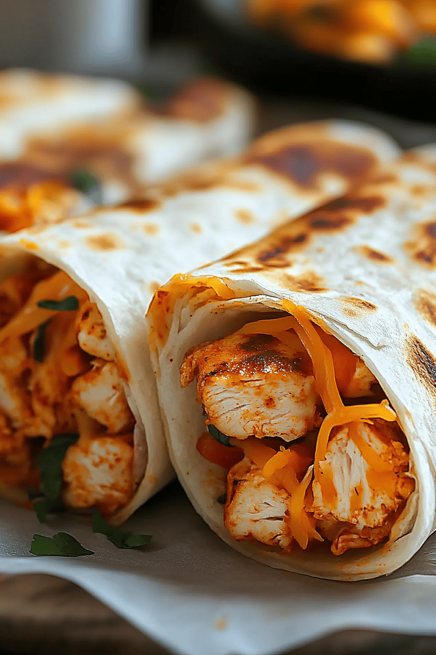 Air Fryer Chicken Wraps slice on plate showing perfect texture and swirl pattern