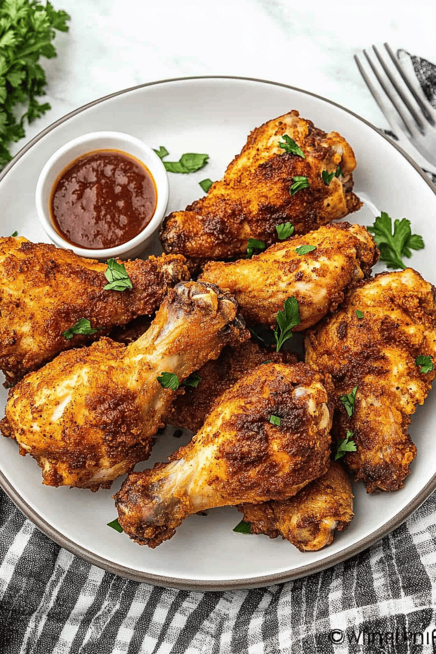 Air Fryer Fried Chicken Recipe ingredients organized and measured on kitchen counter