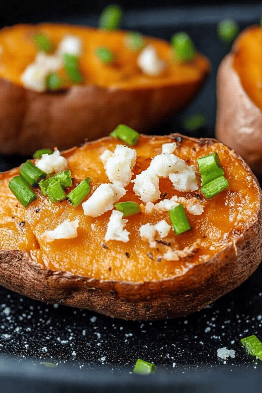 Air Fryer Sweet Potatoes ingredients organized and measured on kitchen counter