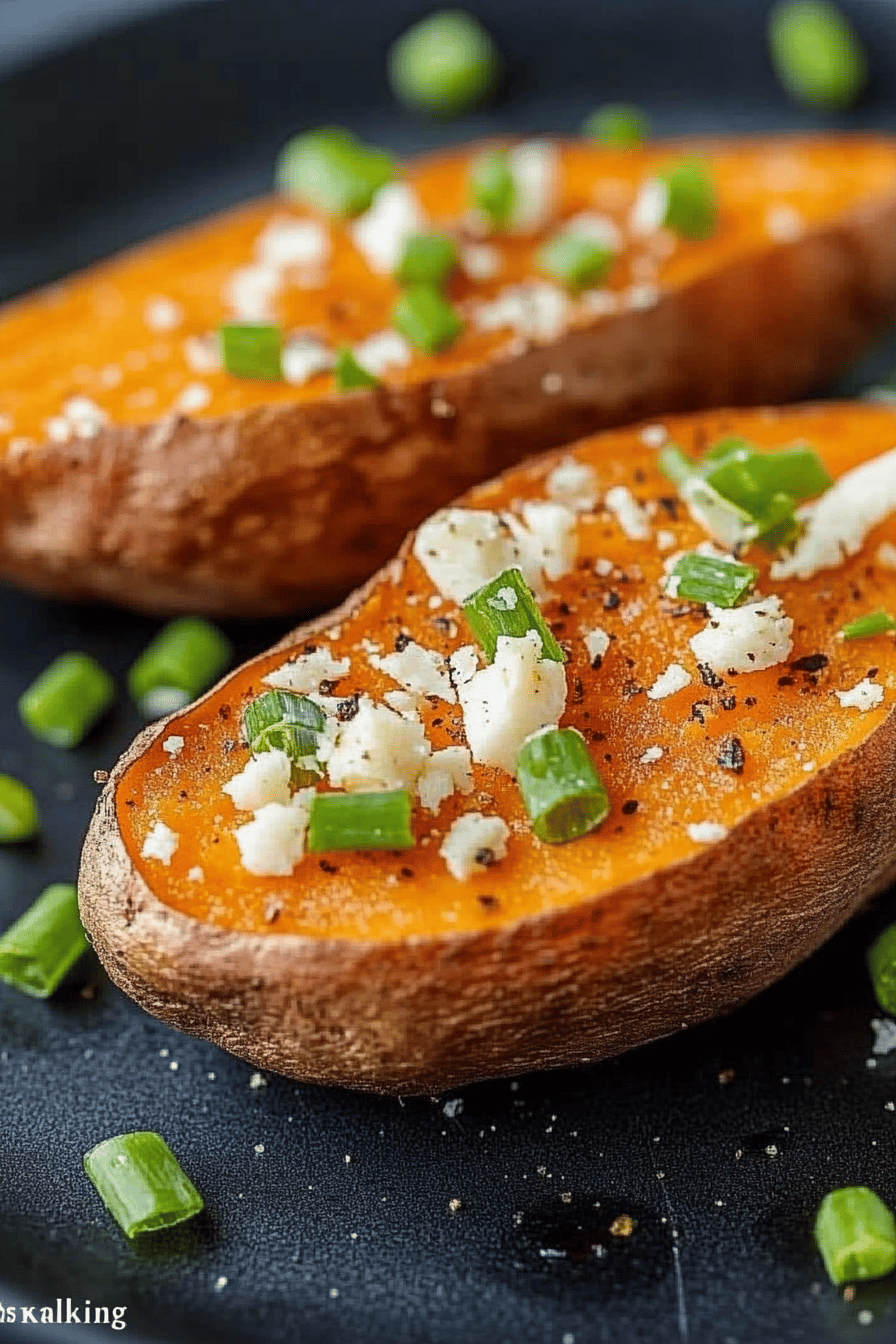 Air Fryer Sweet Potatoes slice on plate showing perfect texture and swirl pattern