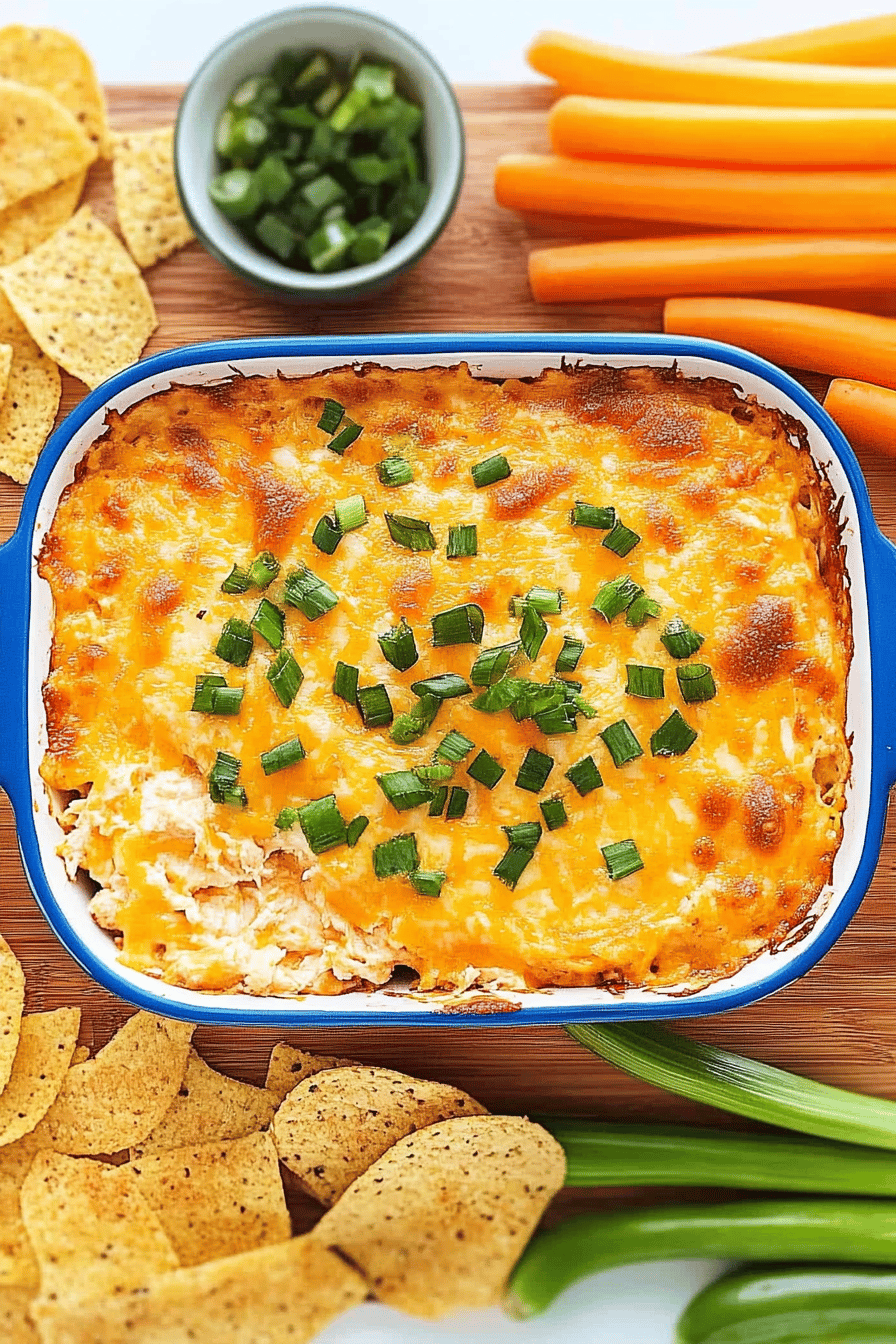 Buffalo Chicken Dip final dish beautifully presented and ready to serve