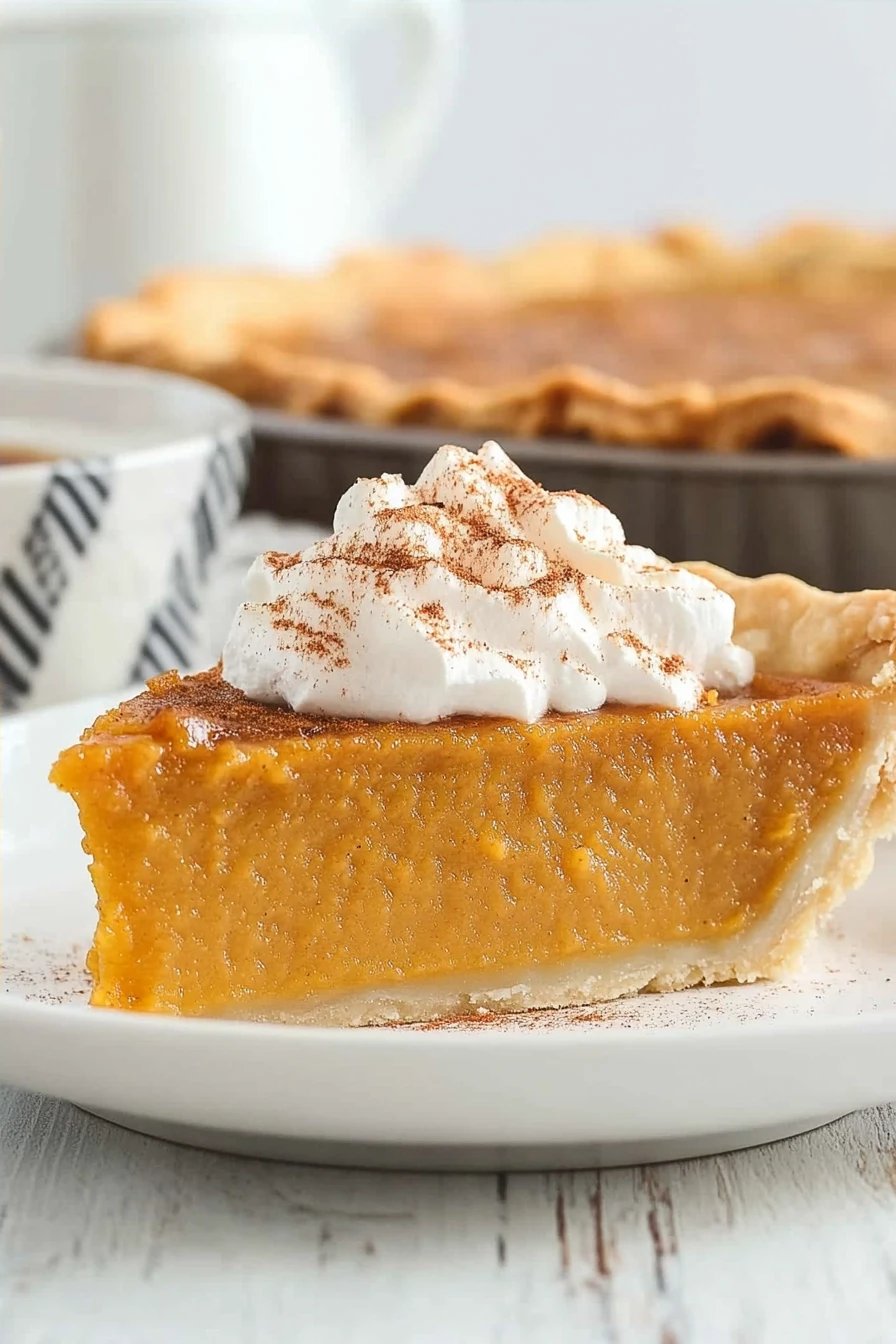 Butternut Squash Pie slice on plate showing perfect texture and swirl pattern