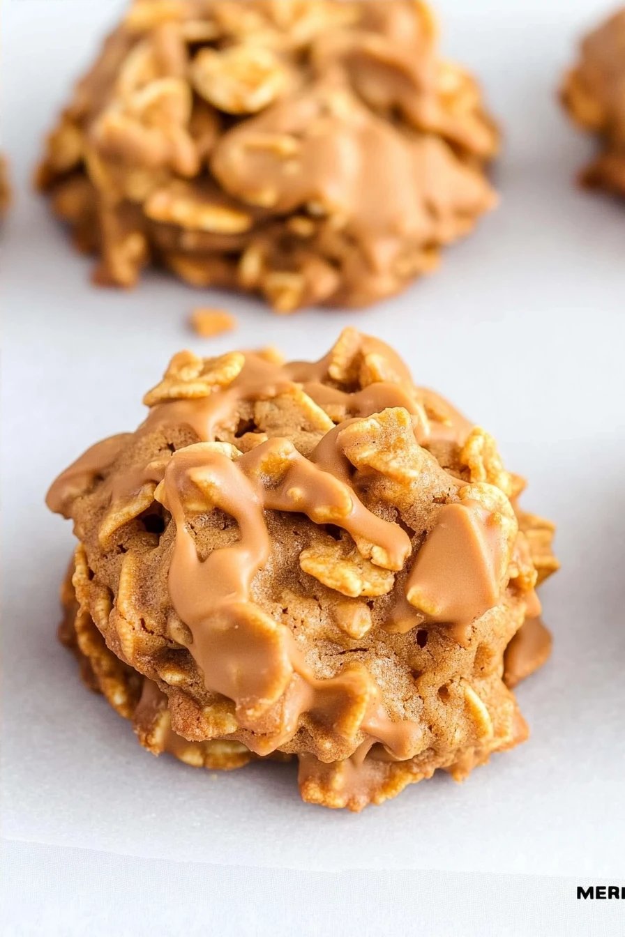 Butterscotch Cornflake Cookies slice on plate showing perfect texture and swirl pattern