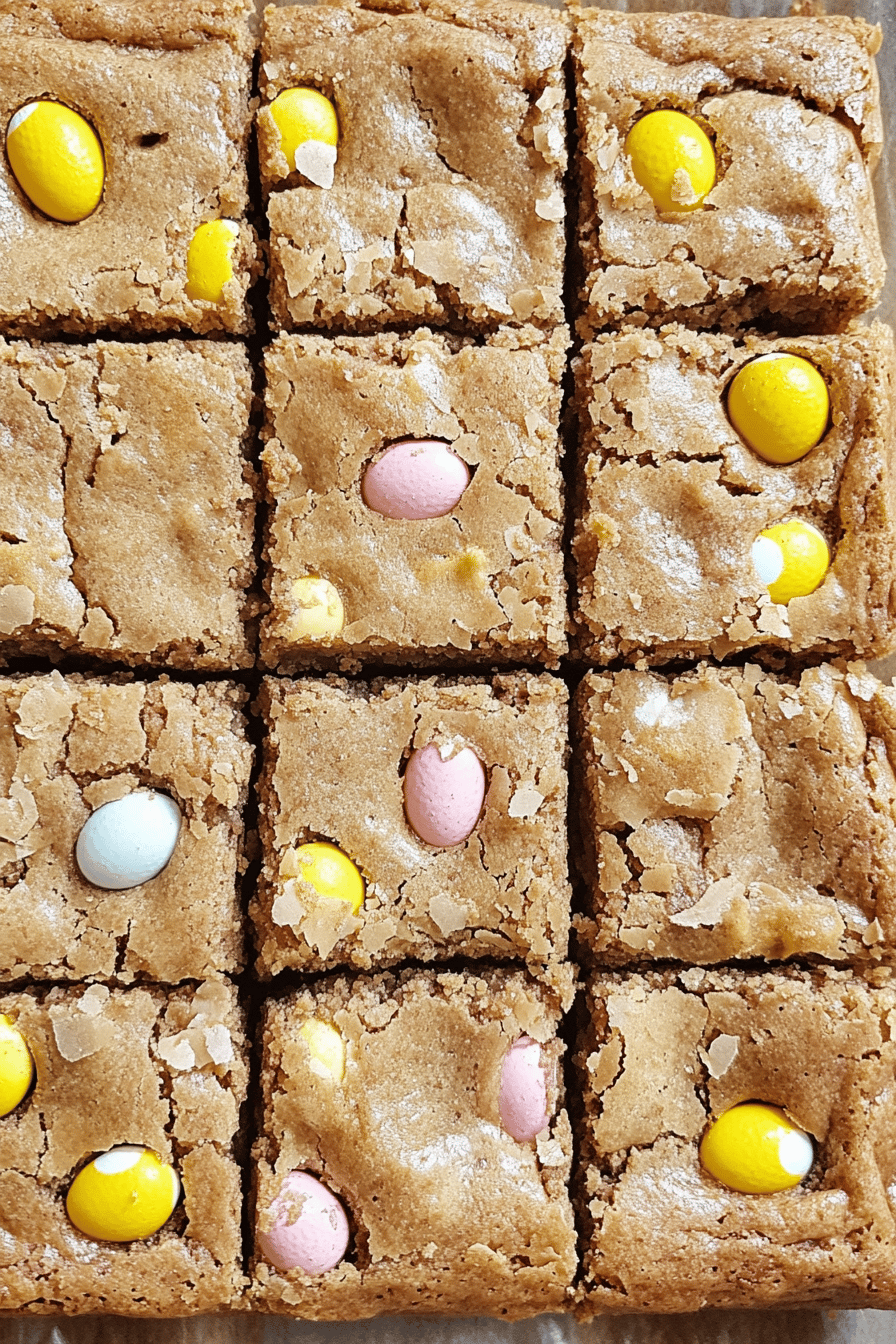 Cadbury Mini Egg Blondies ingredients organized and measured on kitchen counter