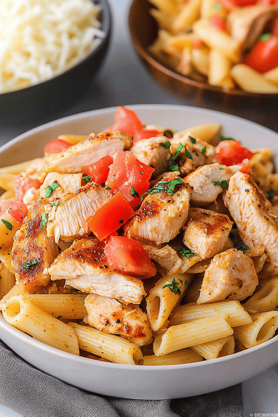 Cajun Chicken Pasta slice on plate showing perfect texture and swirl pattern