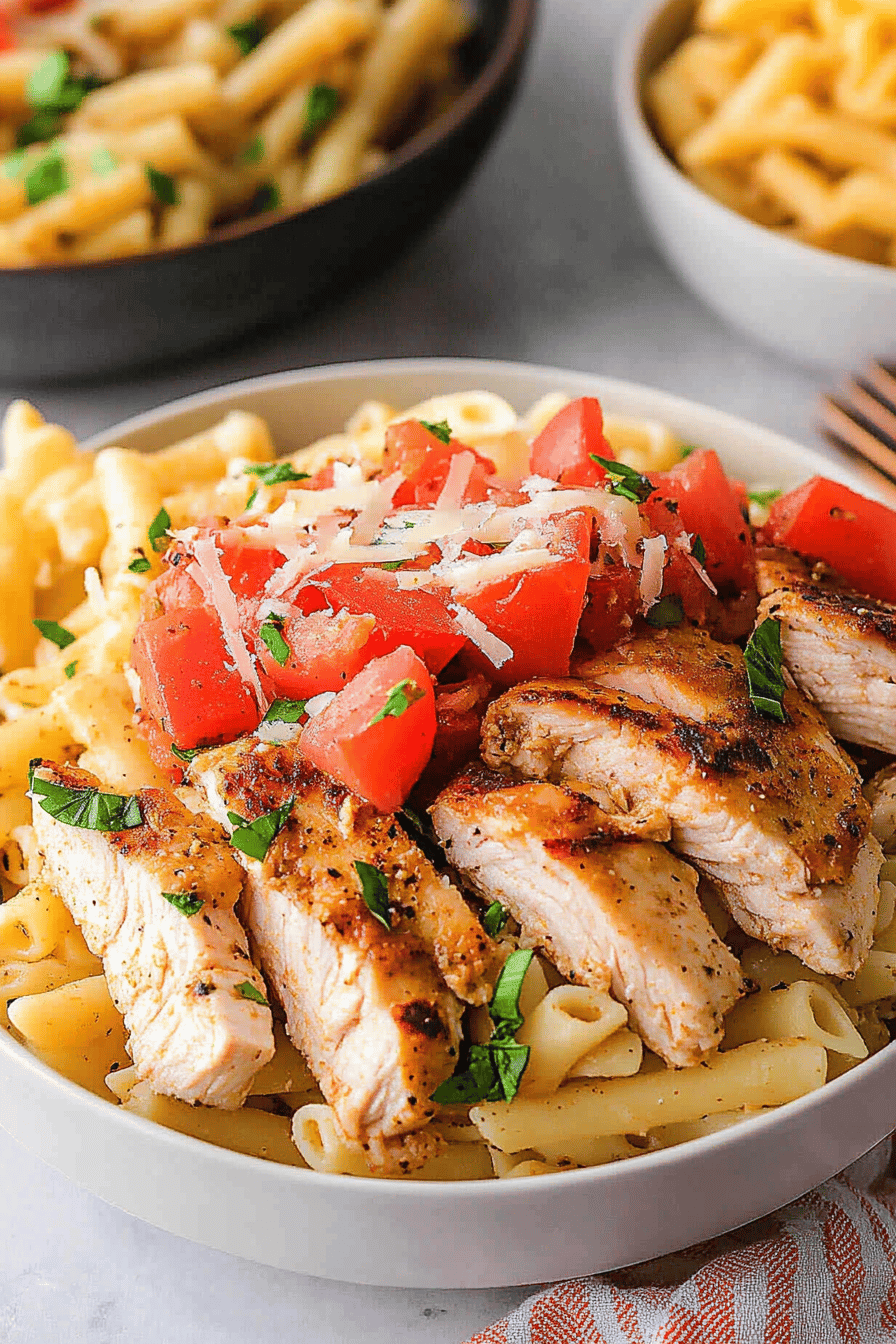 Cajun Chicken Pasta final dish beautifully presented and ready to serve