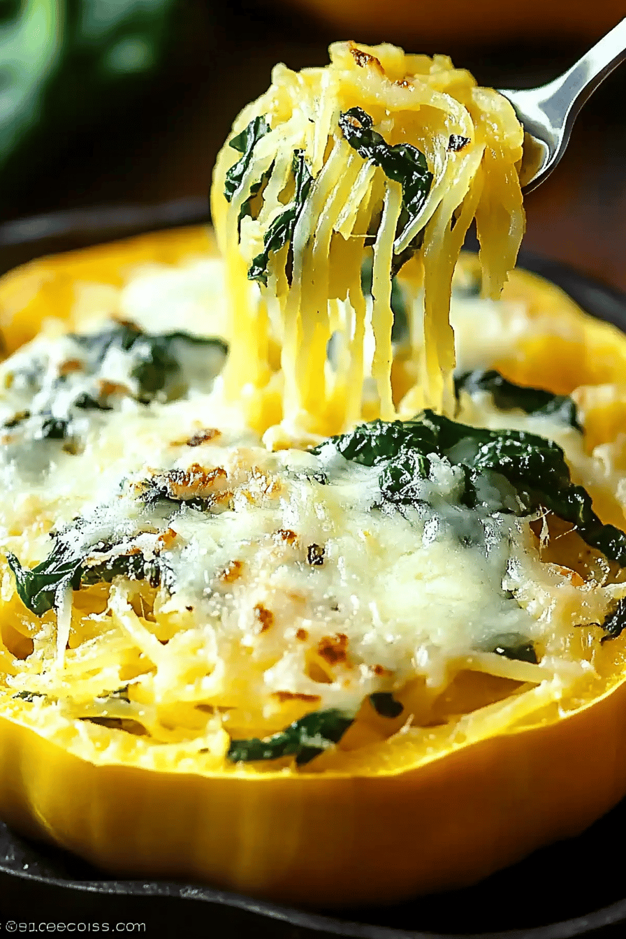 Cheesy Garlic Spinach Spaghetti Squash ingredients organized and measured on kitchen counter