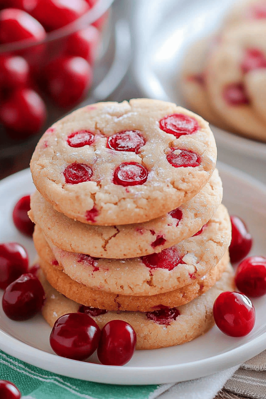 Cherry Shortbread Cookies
