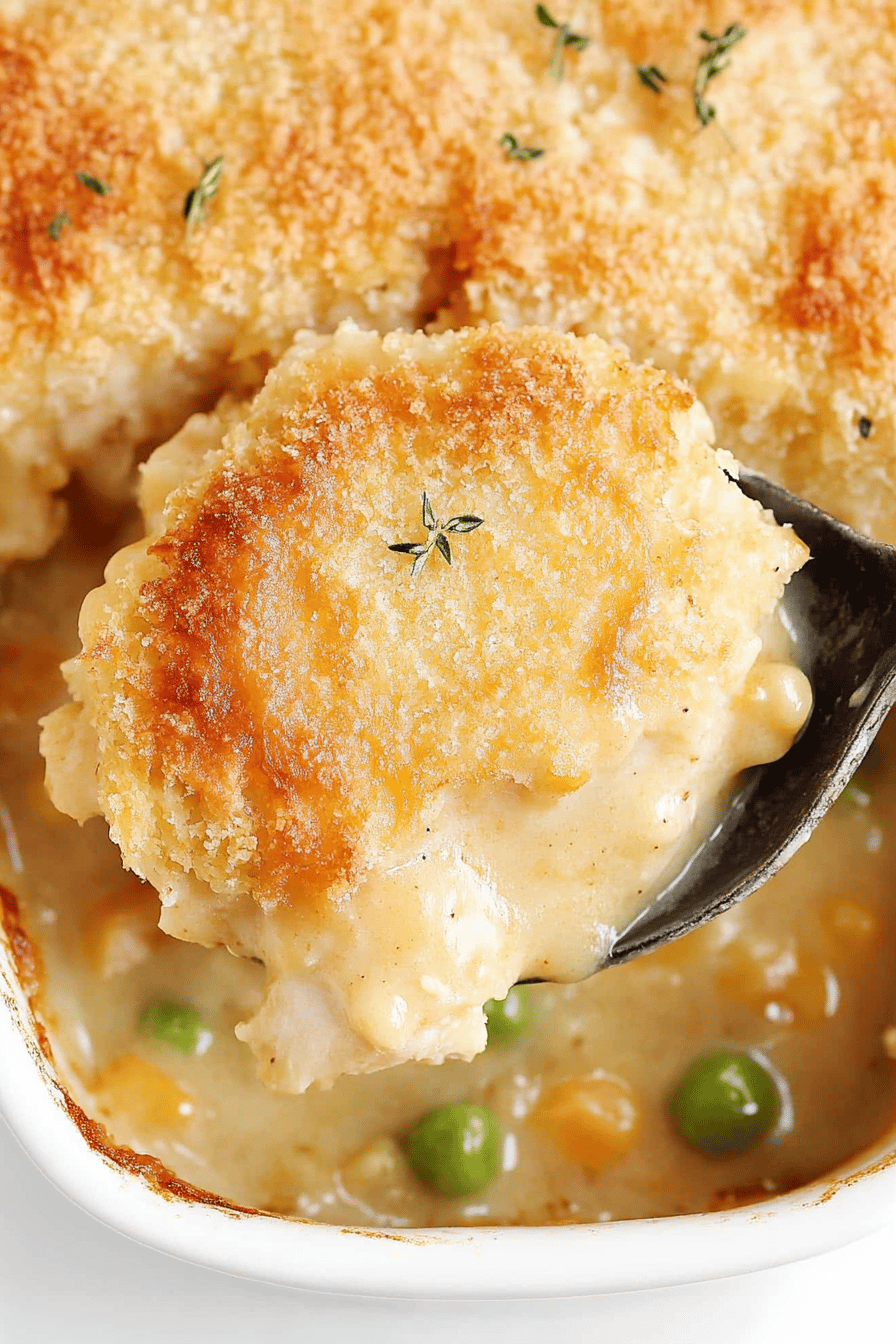 Chicken Cobbler Recipe slice on plate showing perfect texture and swirl pattern