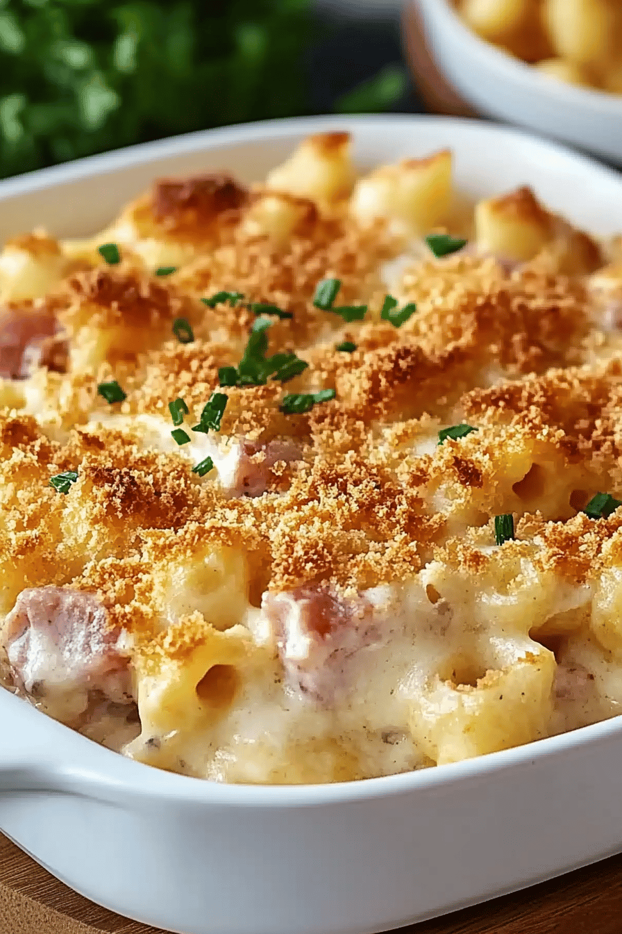 Chicken Cordon Bleu Casserole ingredients organized and measured on kitchen counter