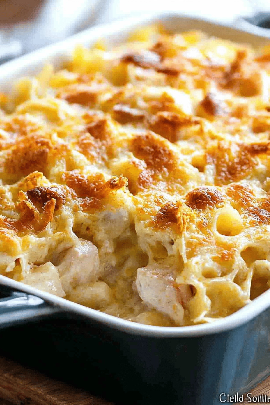 Chicken Cordon Bleu Casserole final dish beautifully presented and ready to serve