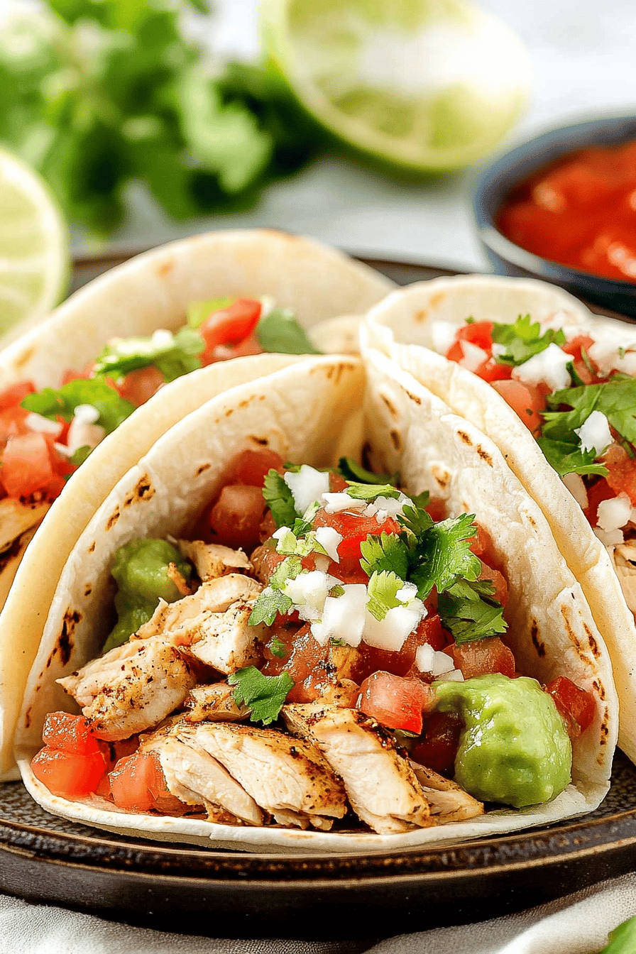 Chicken Street Tacos final dish beautifully presented and ready to serve