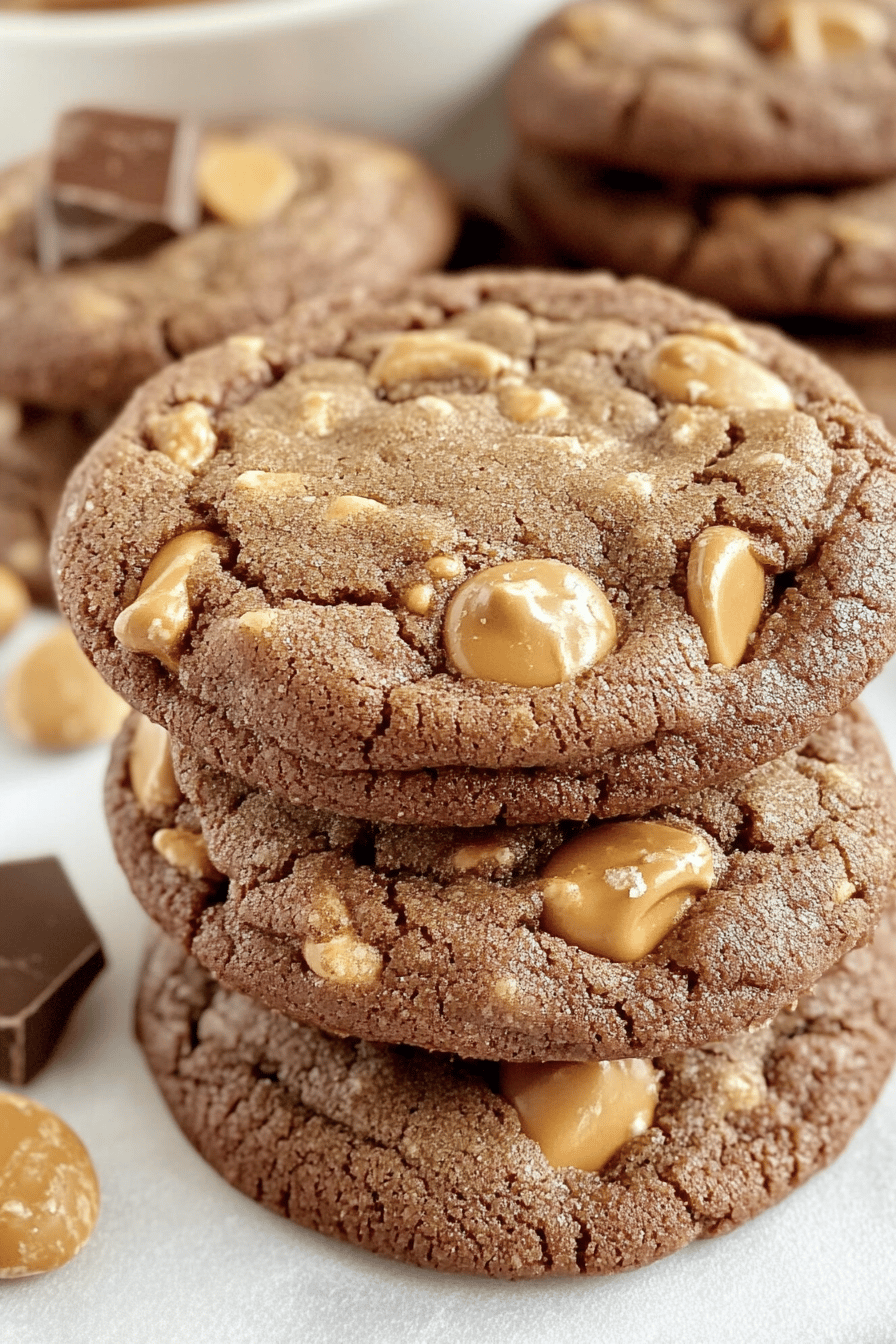 Chocolate Reese's Cookies final dish beautifully presented and ready to serve