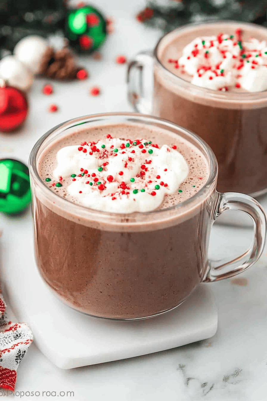 Christmas Hot Chocolate Tips ingredients organized and measured on kitchen counter