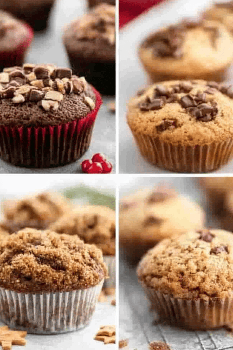 Christmas muffins ingredients organized and measured on kitchen counter