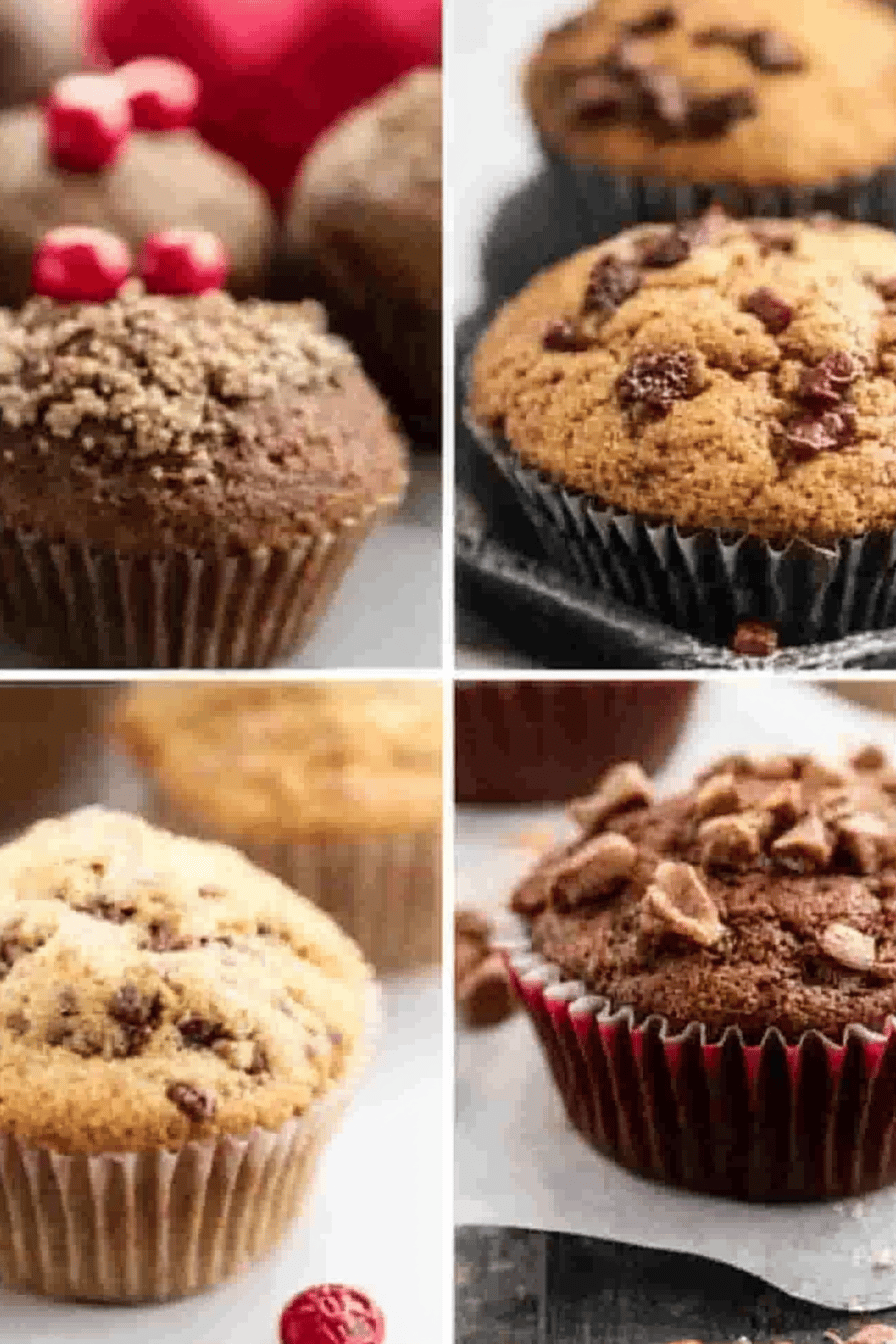 Christmas muffins slice on plate showing perfect texture and swirl pattern