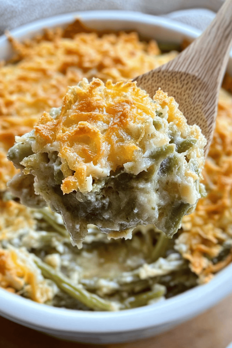 Creamy Cheesy Green Bean Casserole