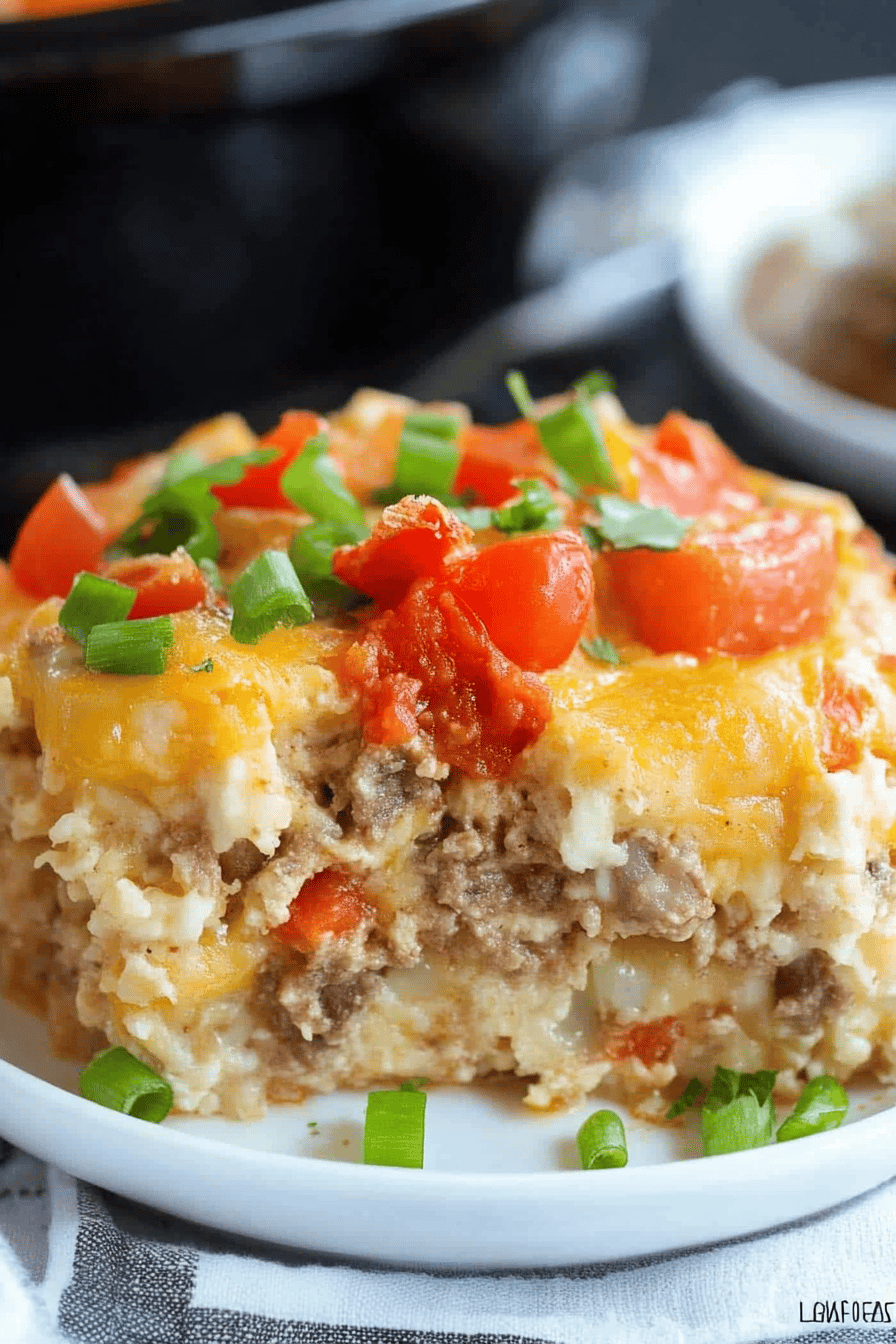 Crockpot Breakfast Casserole ingredients organized and measured on kitchen counter