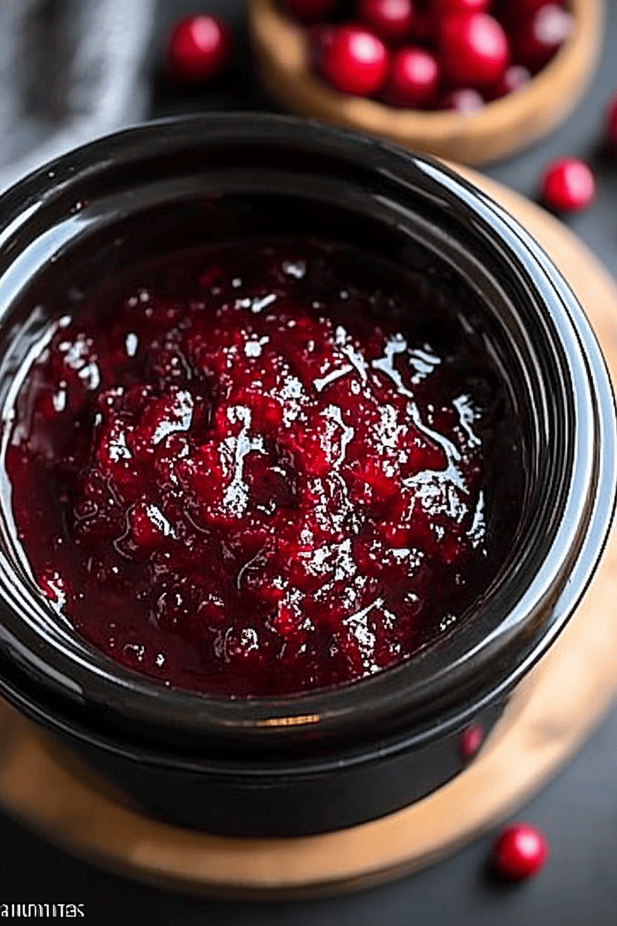 Crockpot Cranberry Sauce ingredients organized and measured on kitchen counter