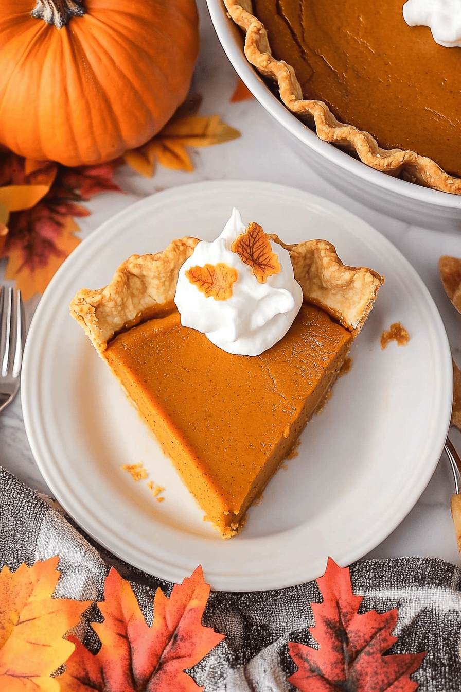 Crockpot Pumpkin Pie final dish beautifully presented and ready to serve
