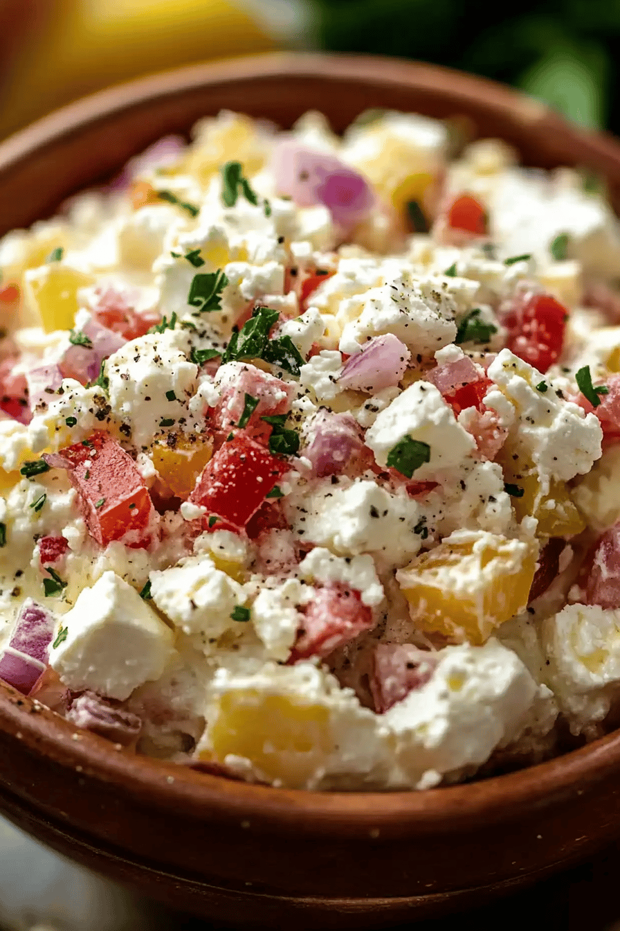 Feta Dip Recipe ingredients organized and measured on kitchen counter