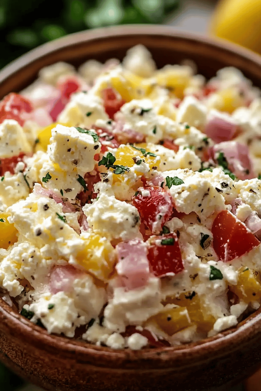 Feta Dip Recipe ingredients organized and measured on kitchen counter