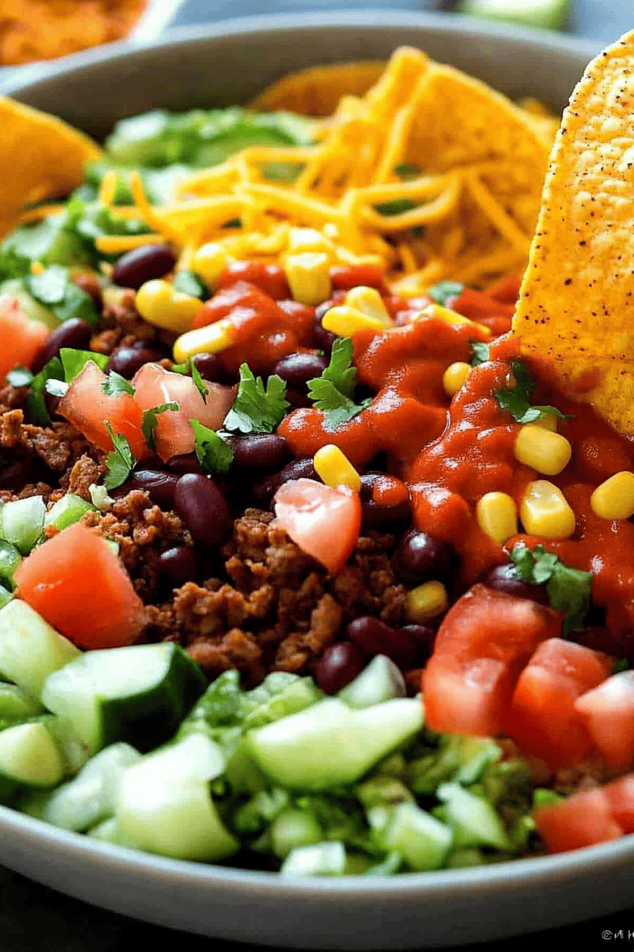 Frito Taco Salad Recipe ingredients organized and measured on kitchen counter