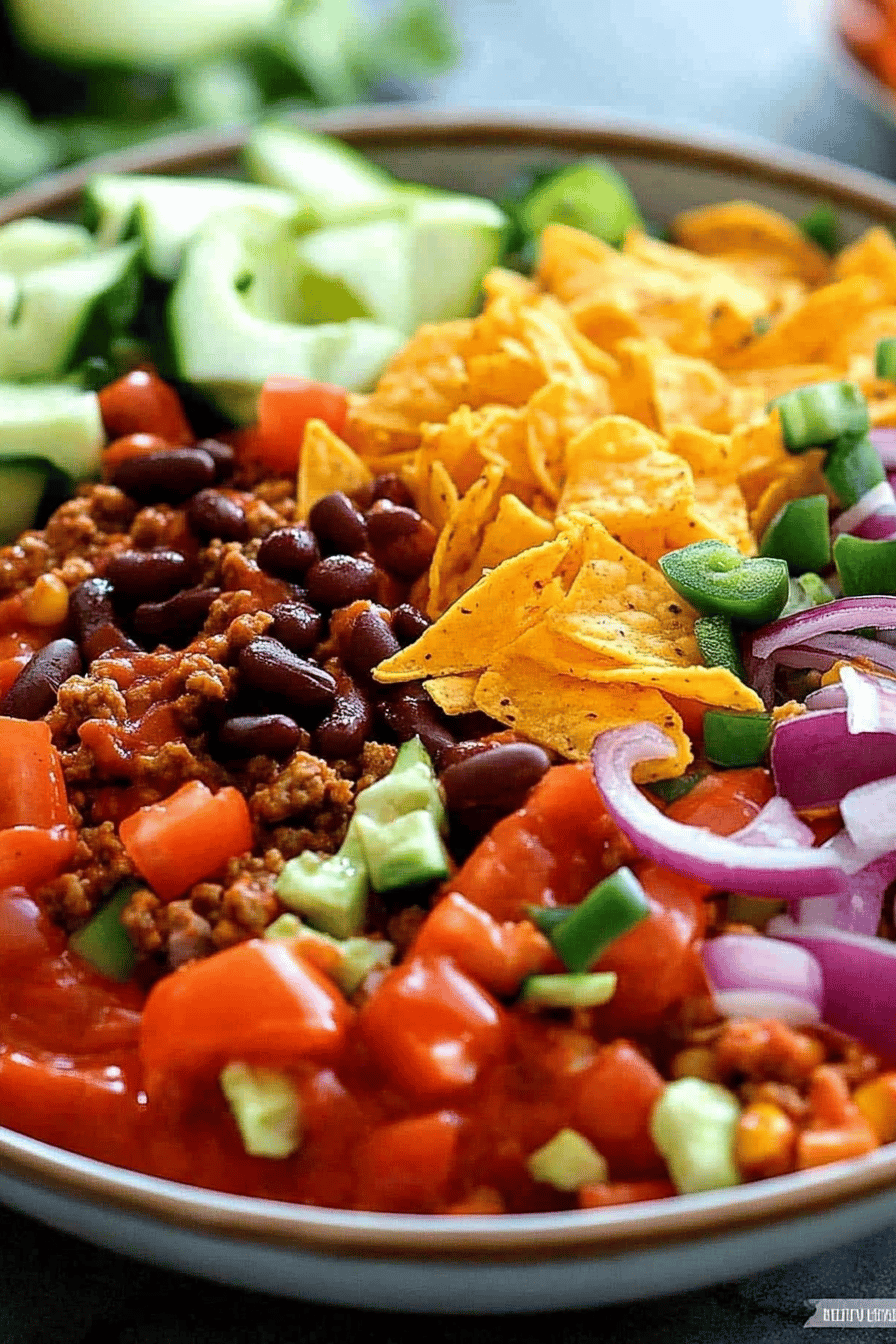 Frito Taco Salad Recipe slice on plate showing perfect texture and swirl pattern