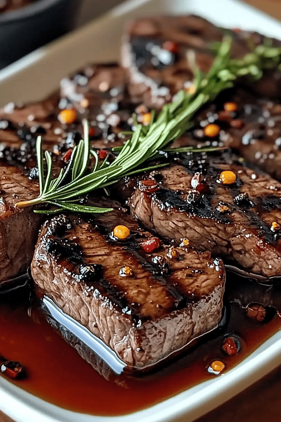 Gordon Ramsay Steak Marinade ingredients organized and measured on kitchen counter