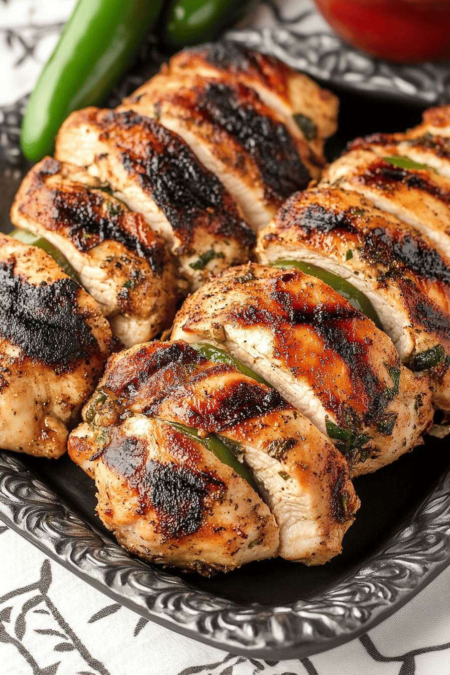 Grilled Jalapeno Popper Chicken ingredients organized and measured on kitchen counter