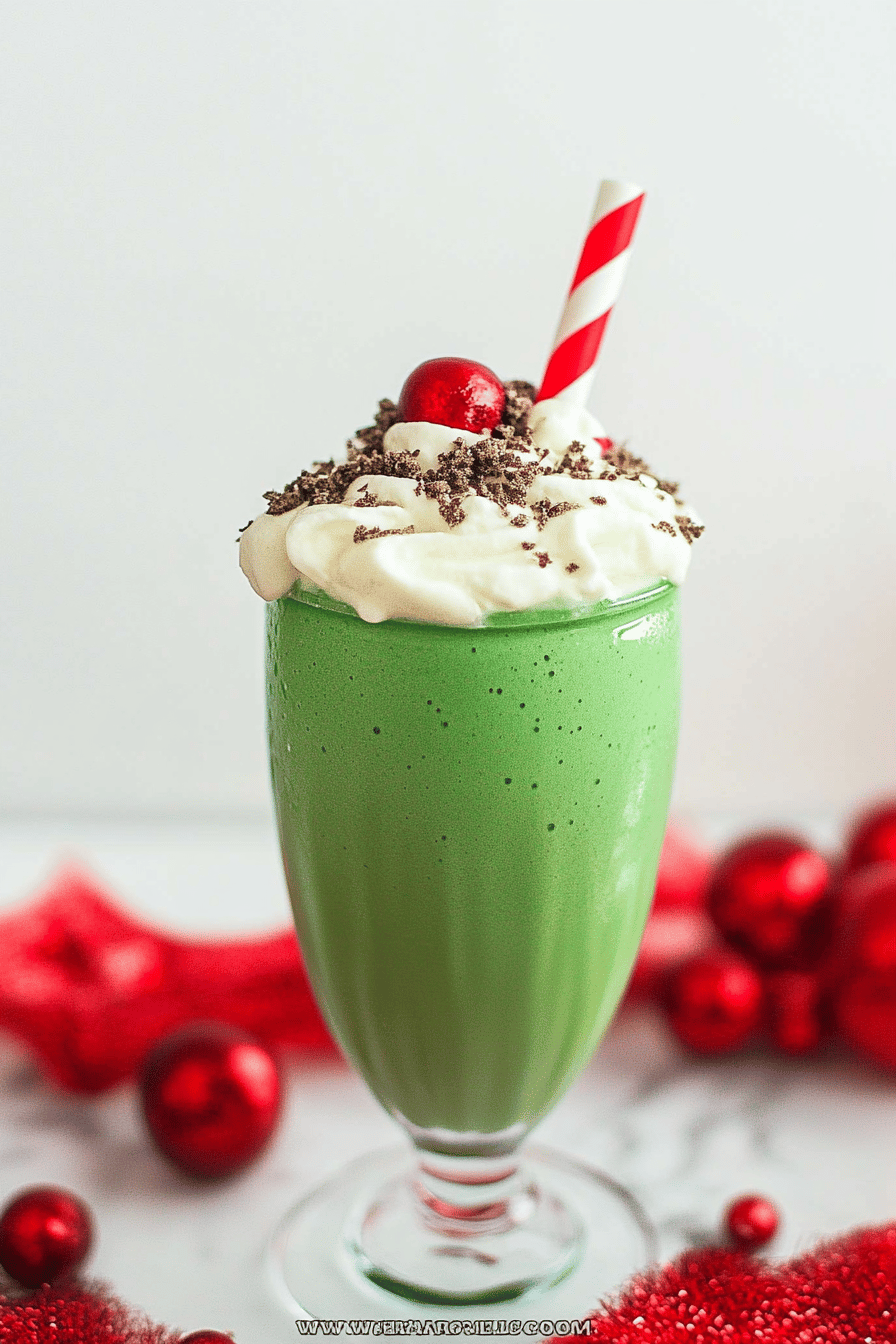 Grinch Milkshake Recipe final dish beautifully presented and ready to serve