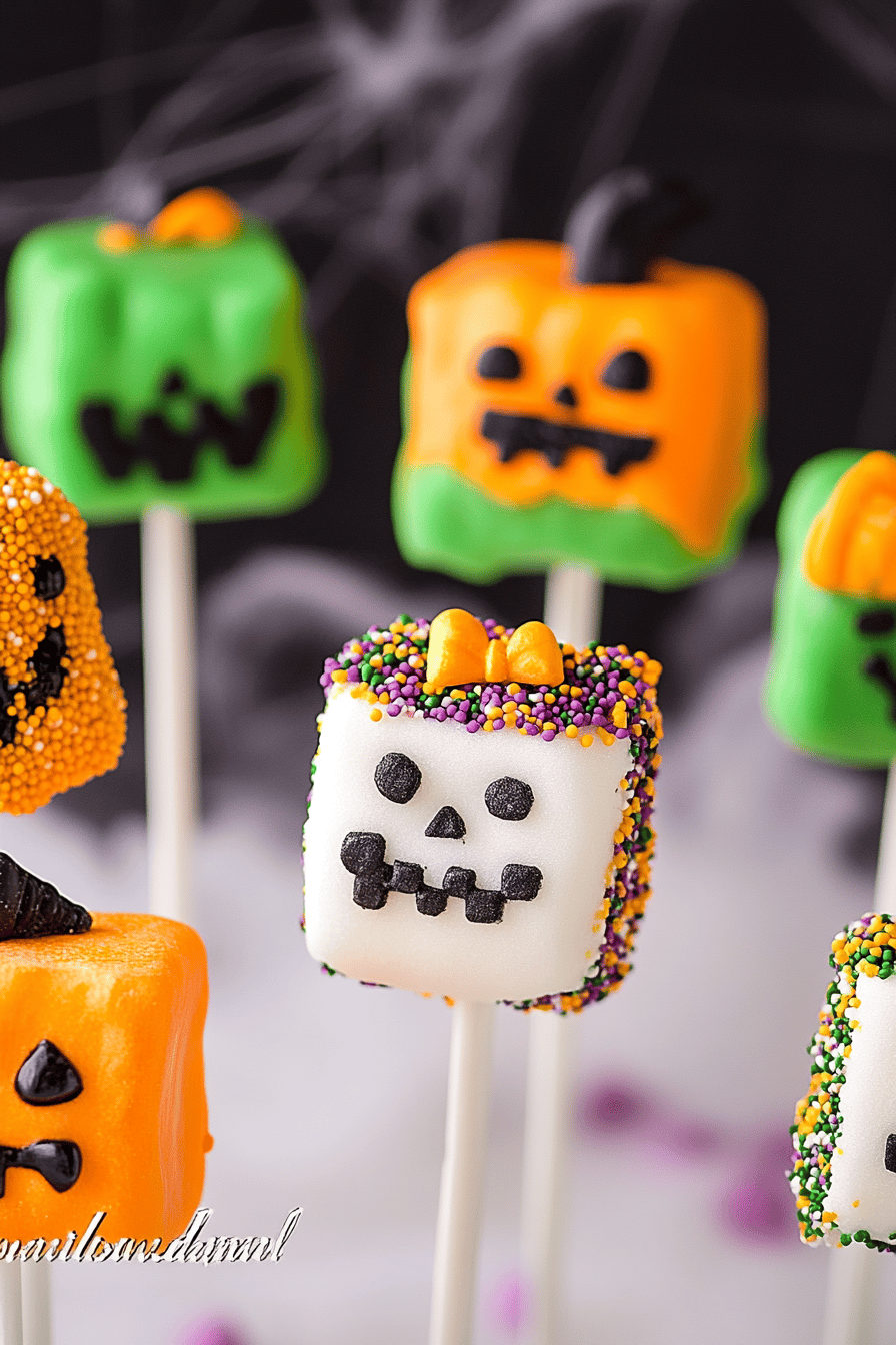 Halloween Marshmallows ingredients organized and measured on kitchen counter