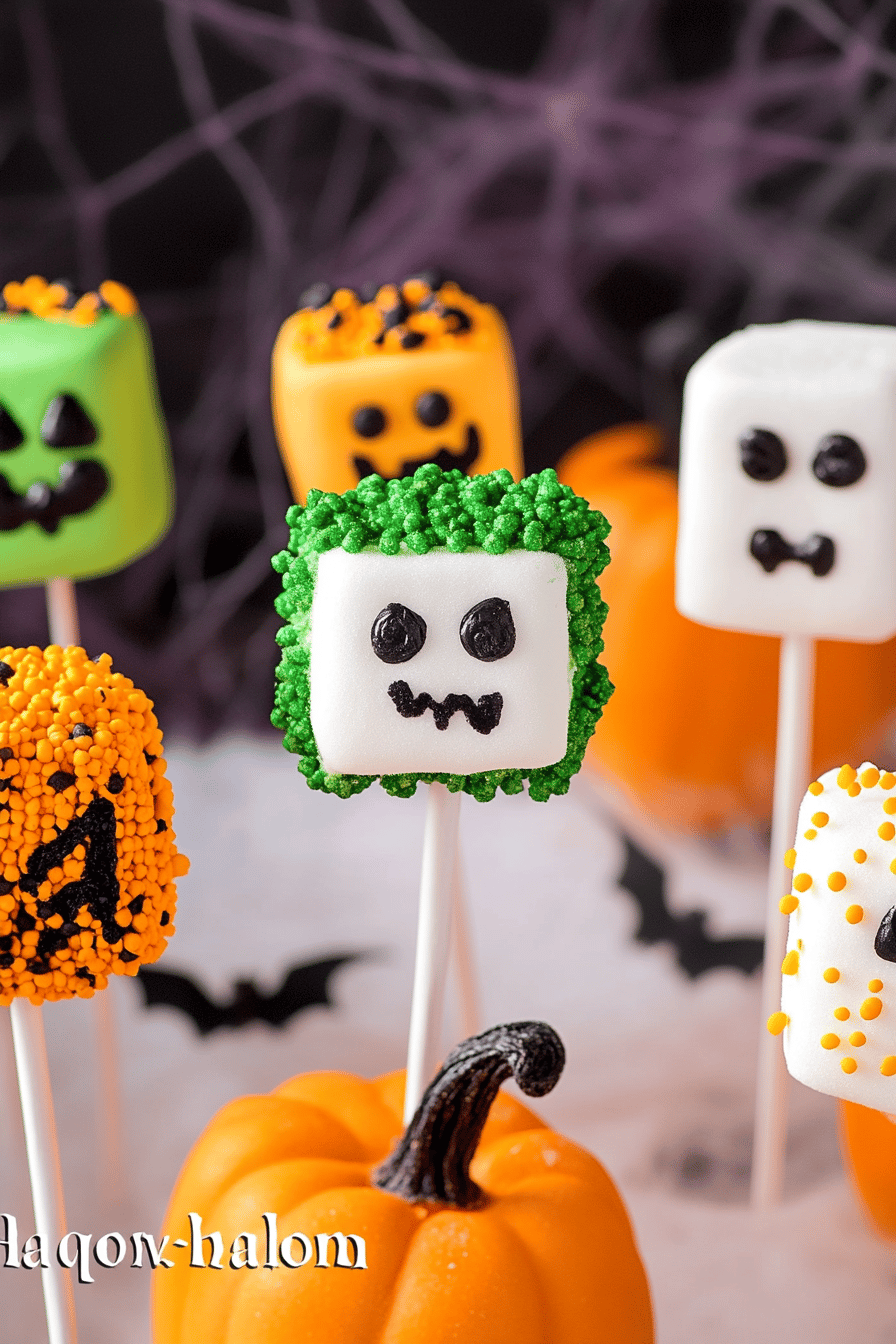 Halloween Marshmallows slice on plate showing perfect texture and swirl pattern