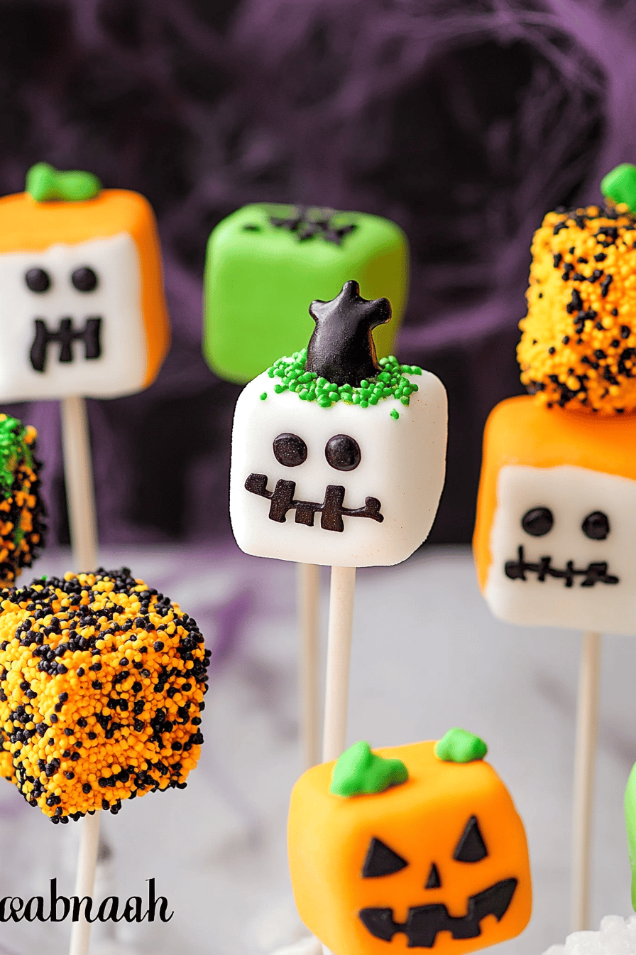 Halloween Marshmallows final dish beautifully presented and ready to serve