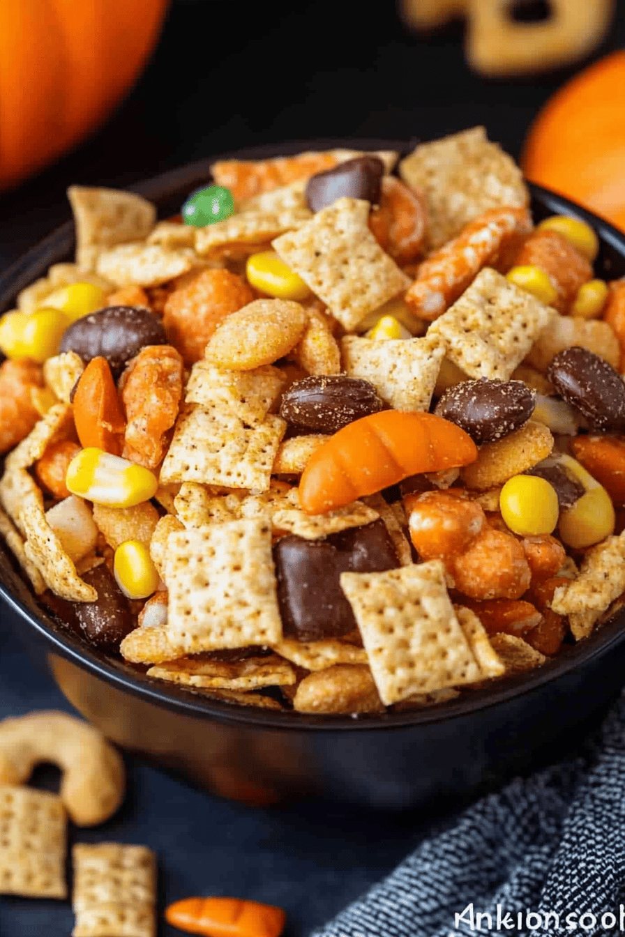 Halloween Snack Mix final dish beautifully presented and ready to serve
