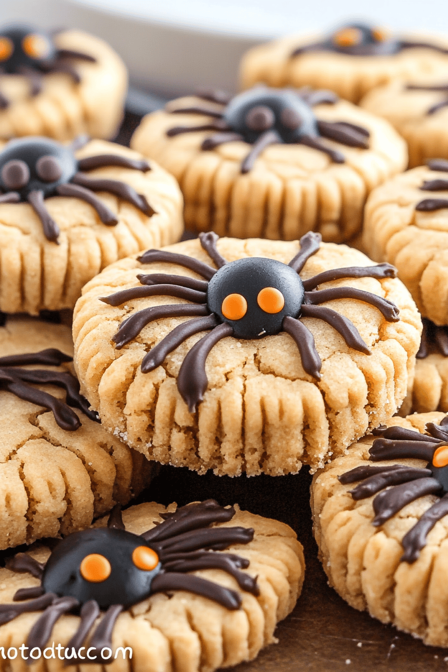 Halloween Spider Cookies final dish beautifully presented and ready to serve