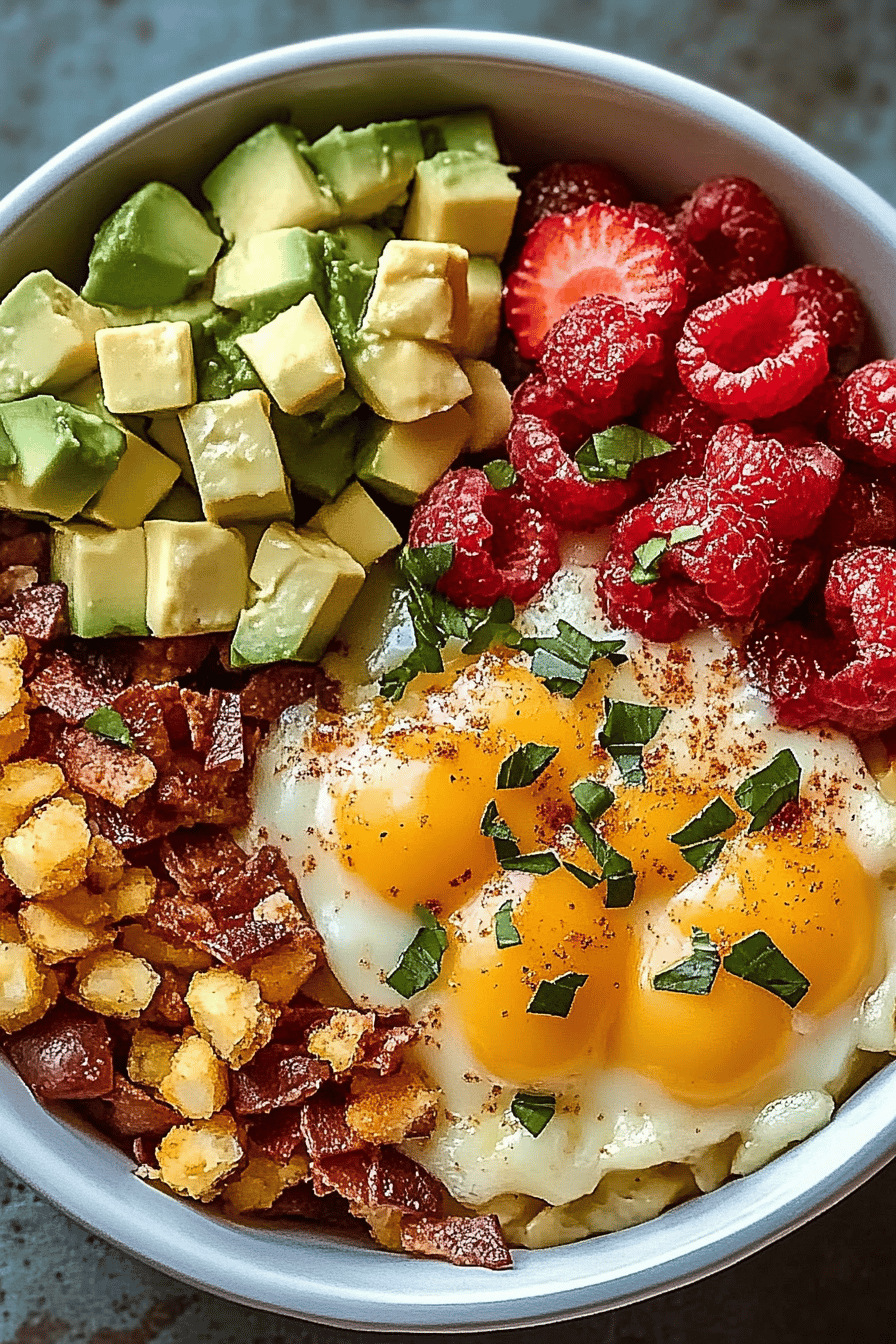 High-Protein Breakfast Bowls slice on plate showing perfect texture and swirl pattern