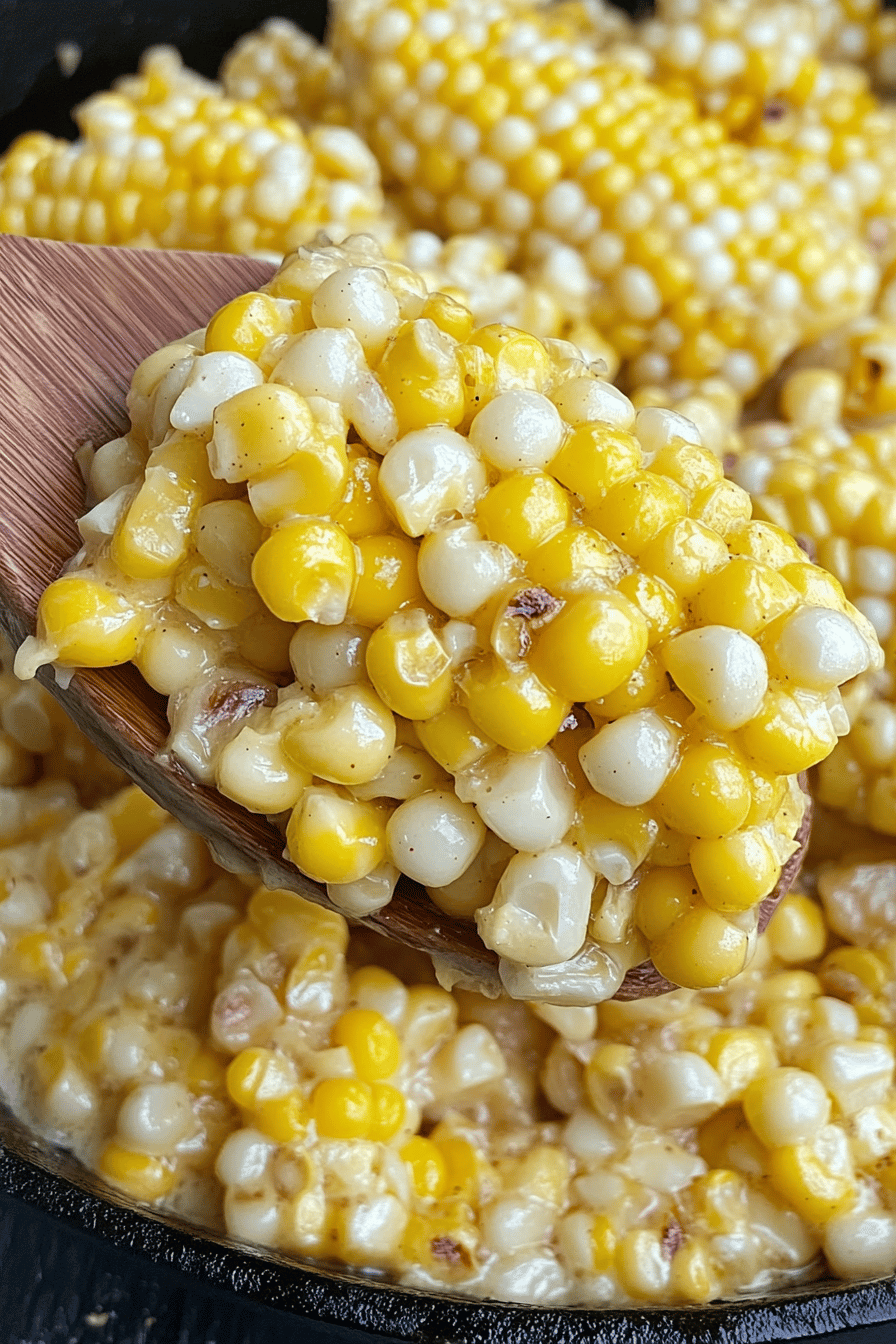 Honey Butter Skillet Corn slice on plate showing perfect texture and swirl pattern