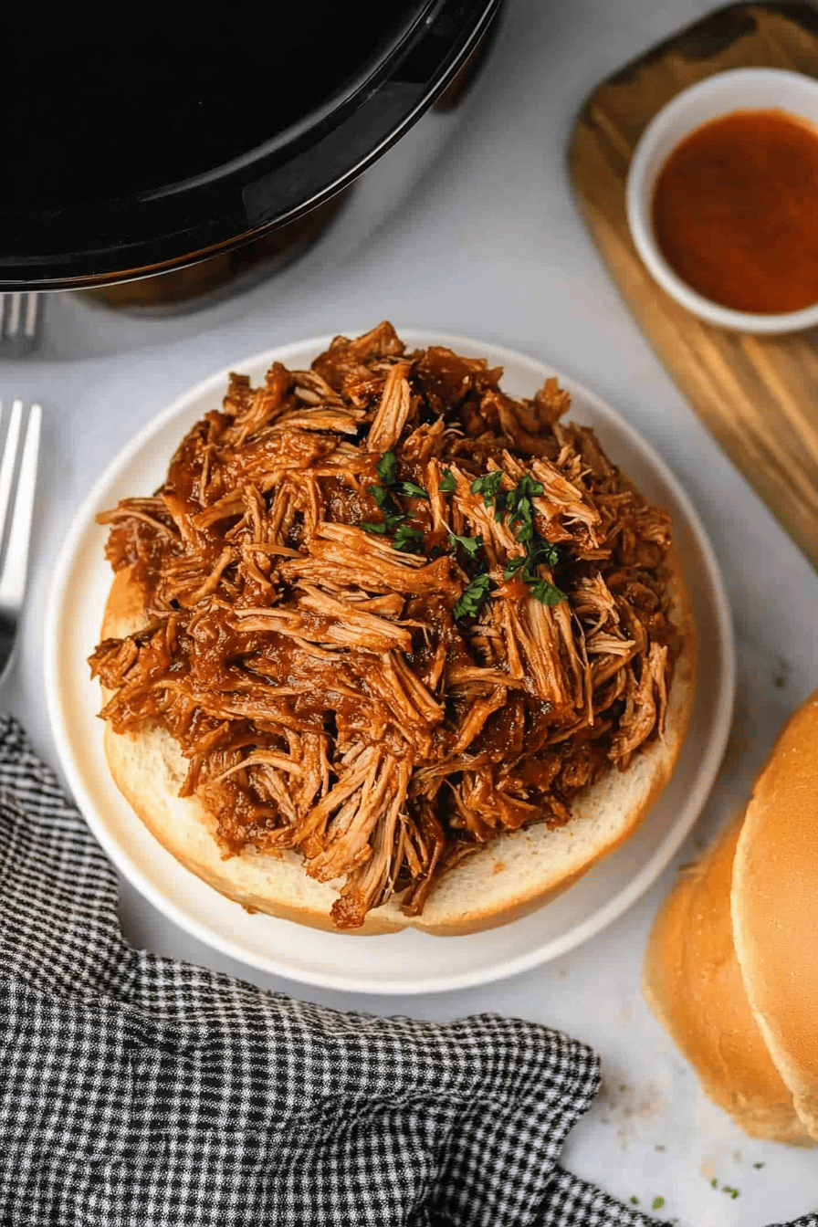 Instant Pot Pulled Pork Sandwiches ingredients organized and measured on kitchen counter