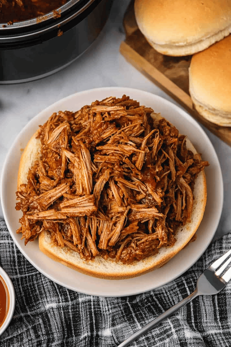 Instant Pot Pulled Pork Sandwiches final dish beautifully presented and ready to serve