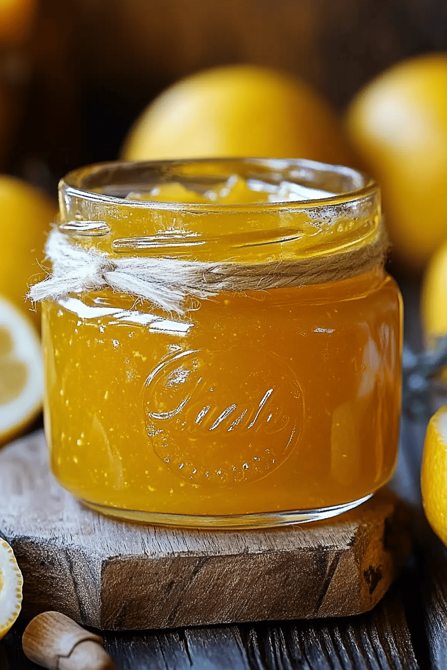 Italian Lemon Jam ingredients organized and measured on kitchen counter