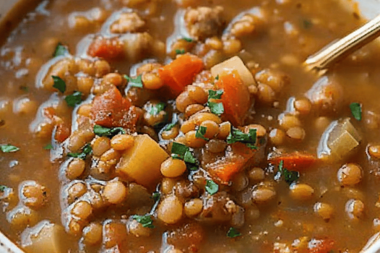 Lentil Sausage Soup