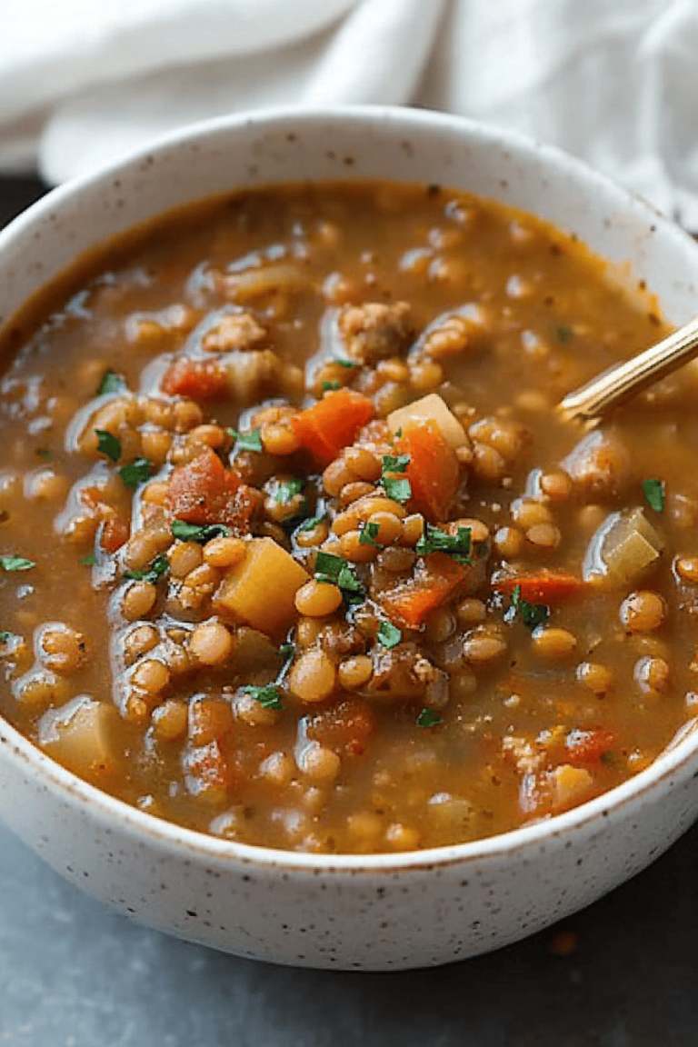 Lentil Sausage Soup
