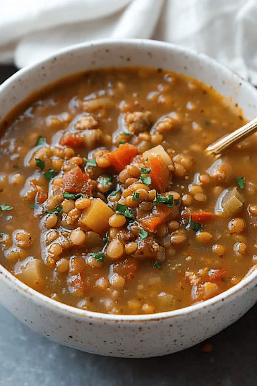 Lentil Sausage Soup
