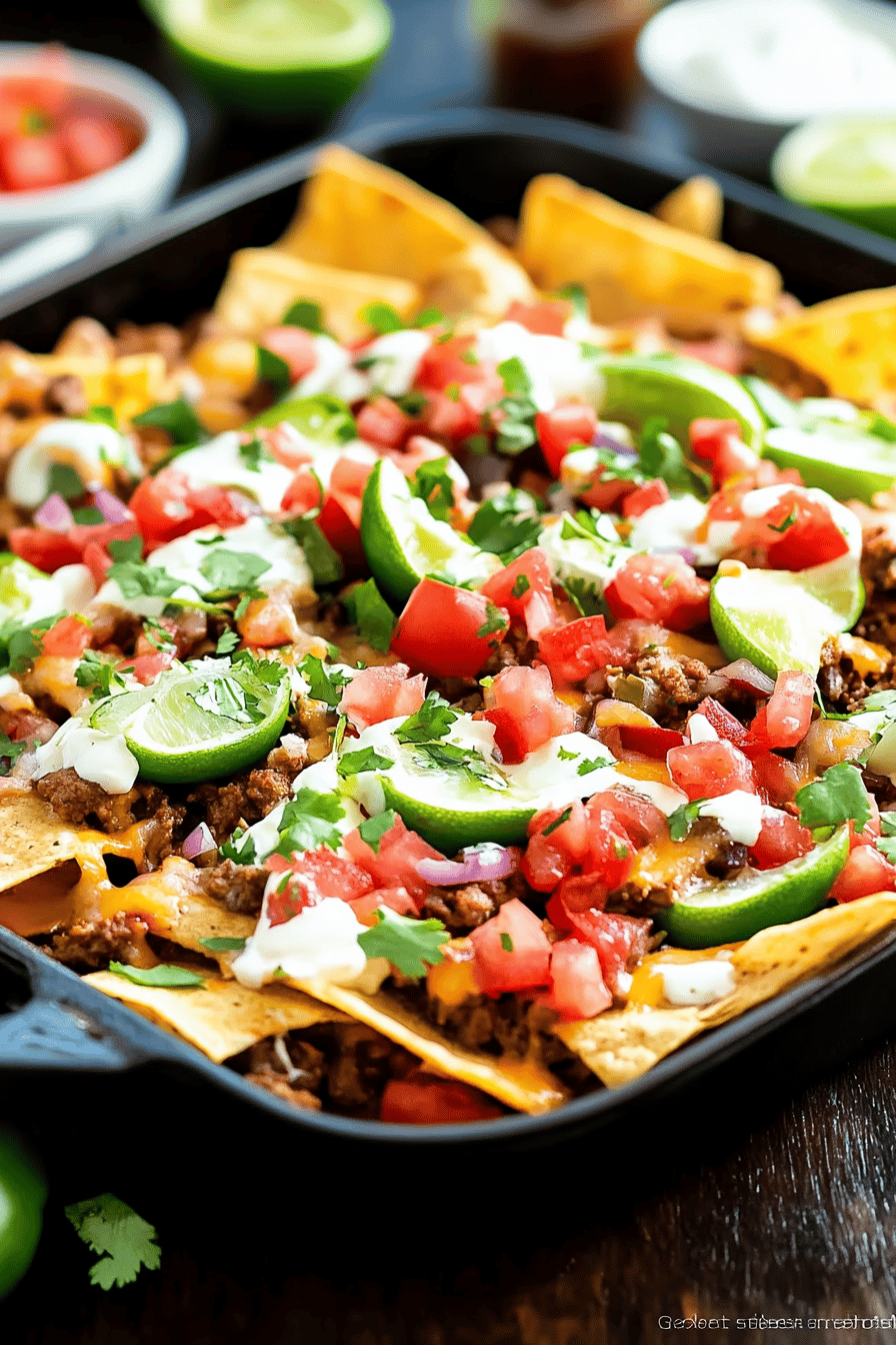 Loaded Nachos Supreme Recipe final dish beautifully presented and ready to serve