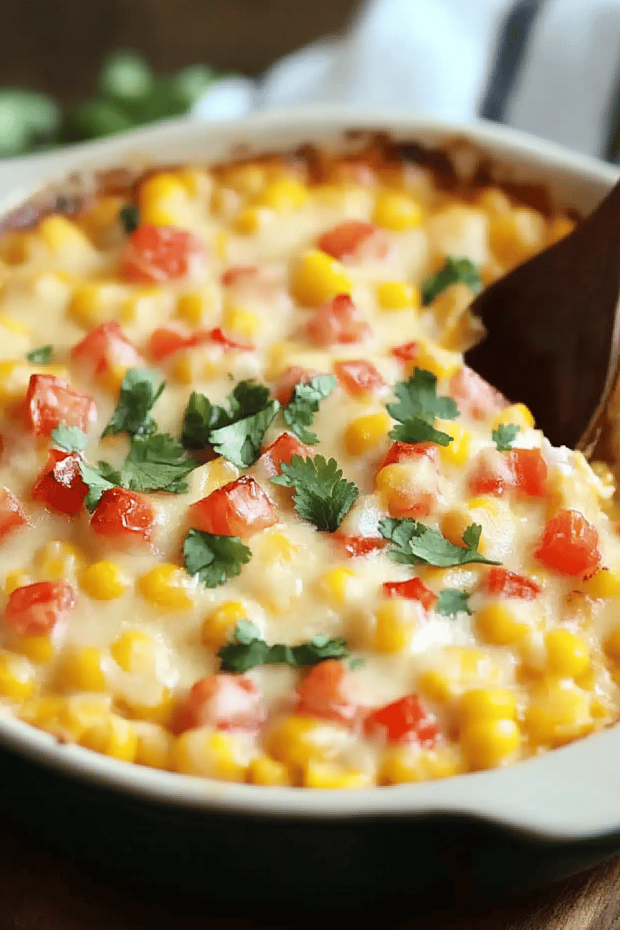 Mexican Corn Casserole slice on plate showing perfect texture and swirl pattern