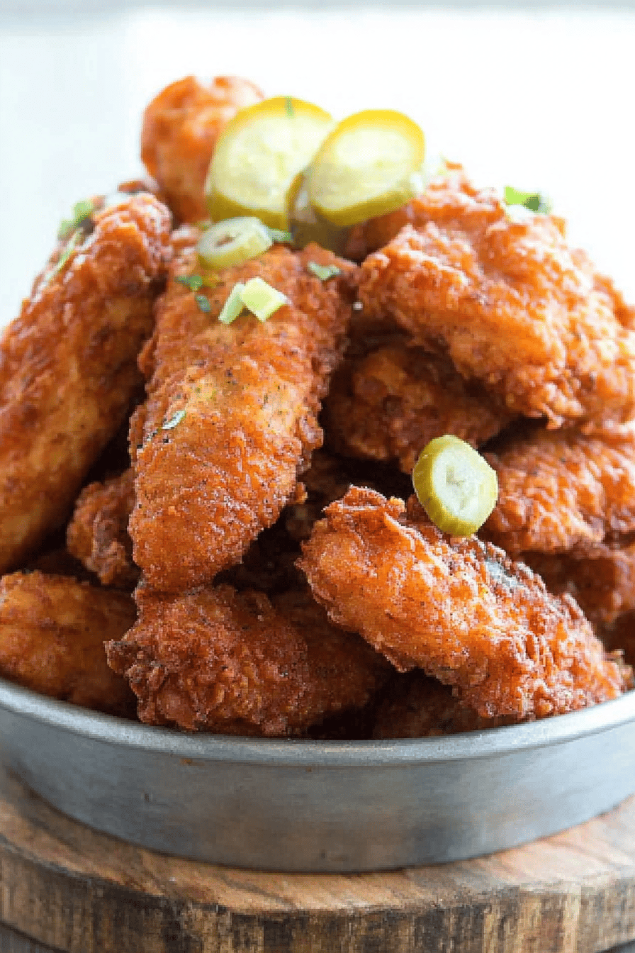Nashville Hot Chicken Strips slice on plate showing perfect texture and swirl pattern