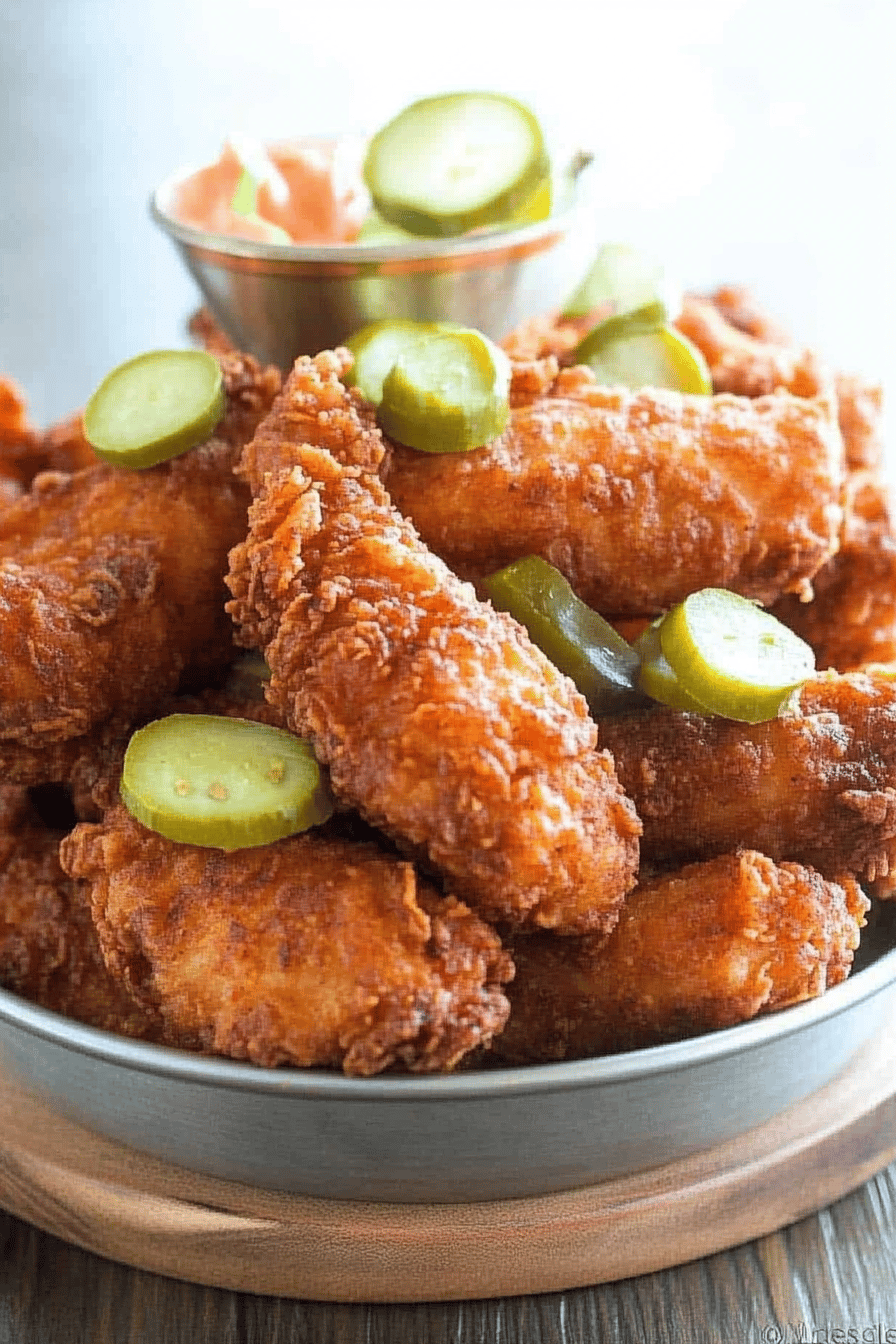 Nashville Hot Chicken Strips ingredients organized and measured on kitchen counter