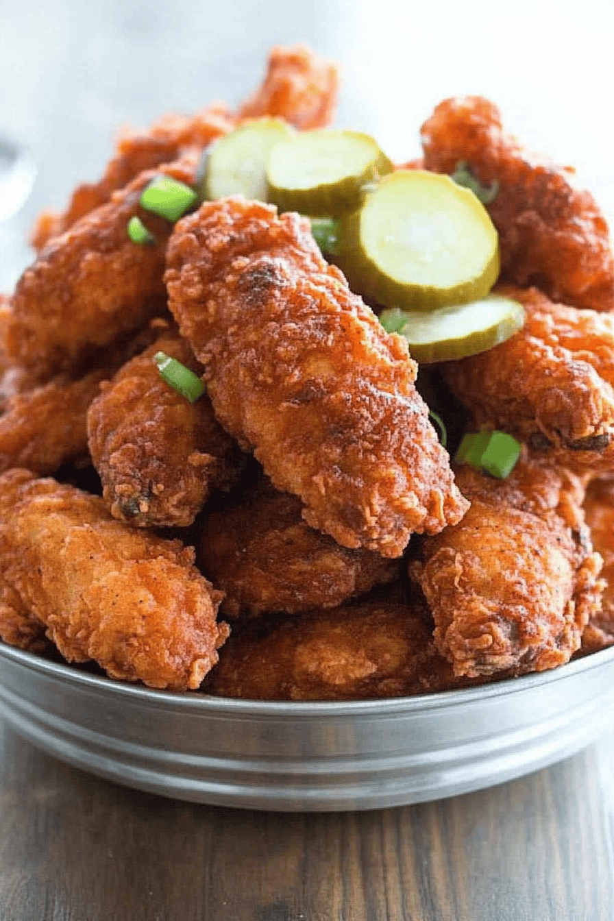 Nashville Hot Chicken Strips slice on plate showing perfect texture and swirl pattern